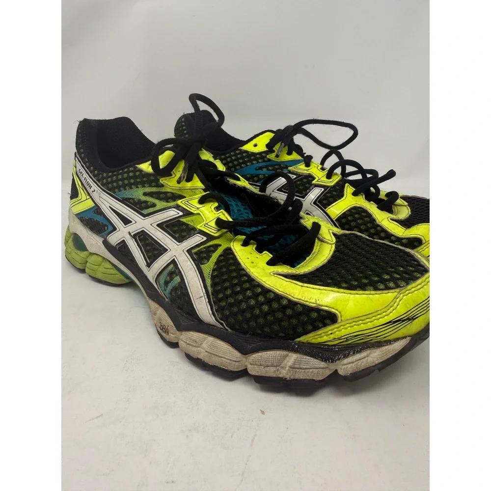 ASICS Gel-Flux 2 Mens Running Shoes Neon Yellow Black T518N Sneaker